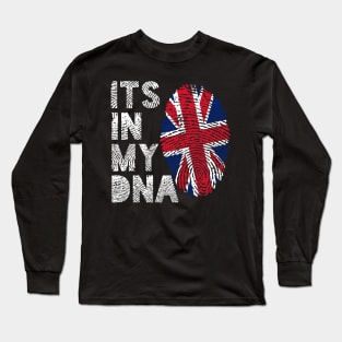 Its In My DNA United Kingdom British Fingerprint Long Sleeve T-Shirt
